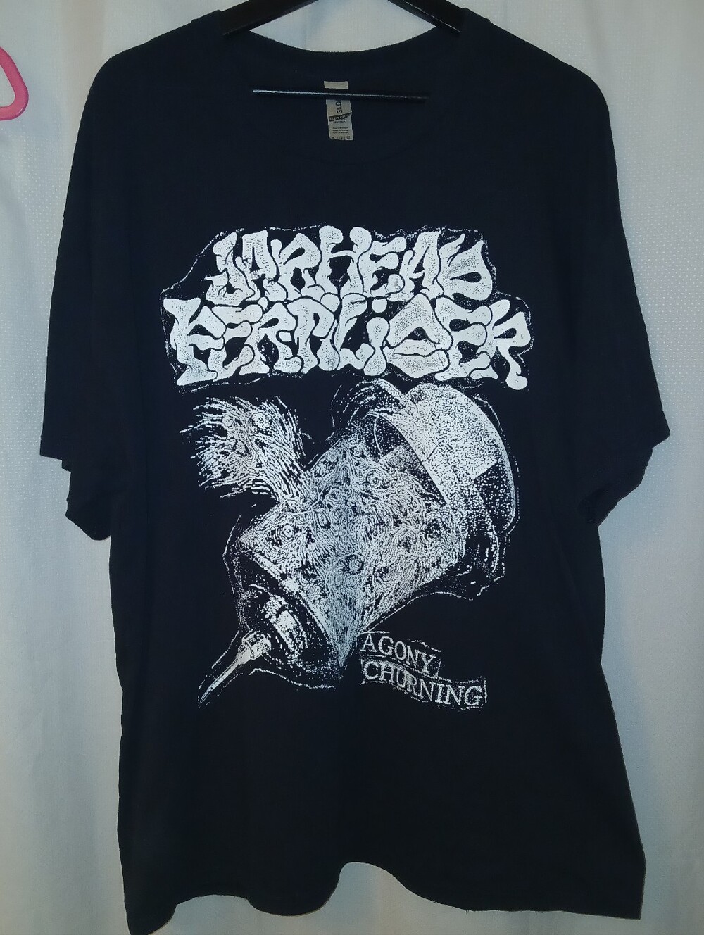 Black Jarhead Fertilizer 'AGONY CHURNING' Band T-Shirt, Size XL Unisex
